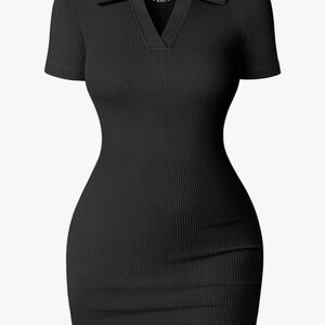 2 Amazon Black Ribbed Mini Dresses